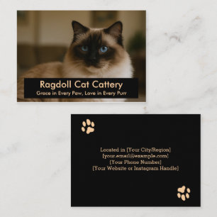 Aangepaste Ragdoll Cat Cattery Visitekaartje – Ele