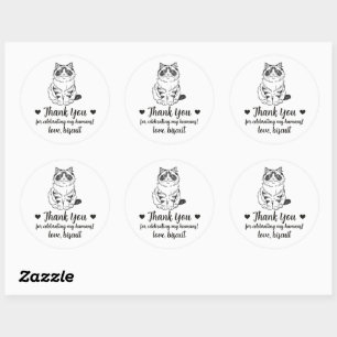 Aangepaste Ragdoll kat huwelijksgunststickers Ronde Sticker