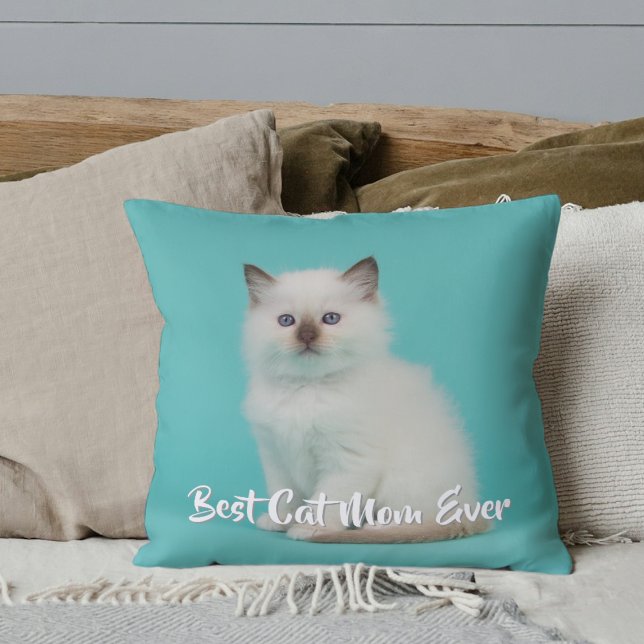 Aangepaste Ragdoll Kitten Foto Kussen (Custom Ragdoll Kitten Photo Throw Pillow)