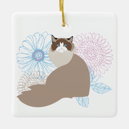 Aangepaste Ragdoll Pet's Eerste Kerst Ornament (Voorkant)