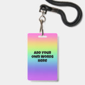Aangepaste Rainbooggradiënt-hanging Badge (Voorkant met koord)