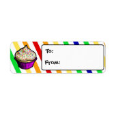 Aangepaste Rainbow Cupcake Gift Labels (Voorkant)