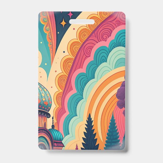 Aangepaste Rainbow Dome-badge — Verticaal Badge (Voorzijde)