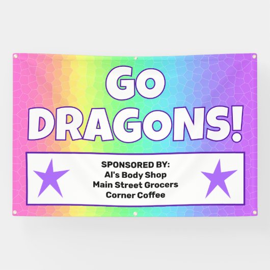 Aangepaste Rainbow Dragons Banner (Horizontaal)