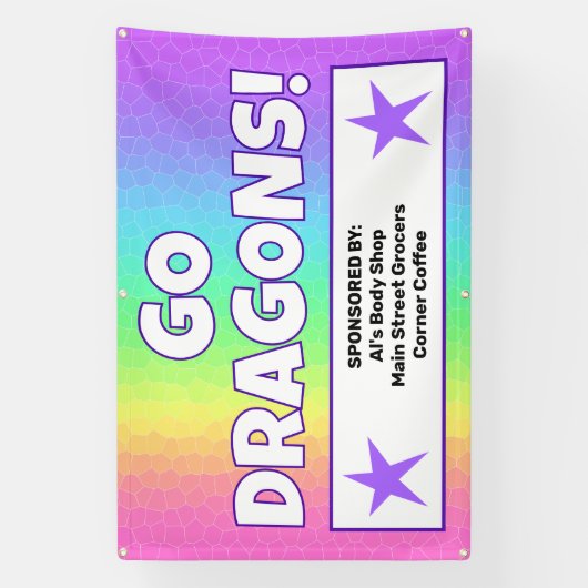Aangepaste Rainbow Dragons Banner (Verticaal)