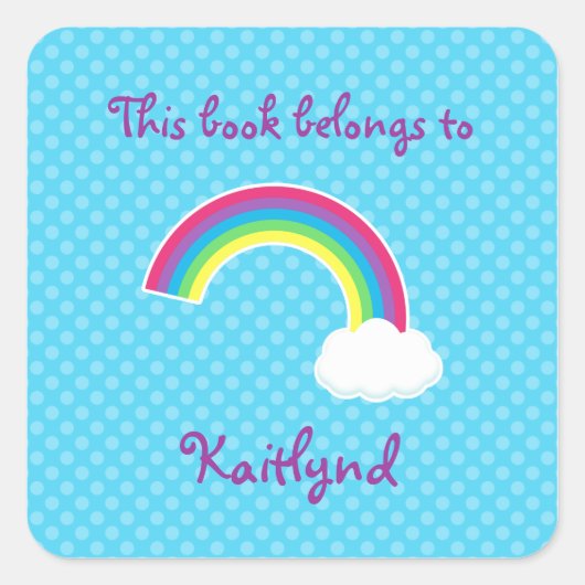 Aangepaste Rainbow en Cloud Book Labels (Voorkant)