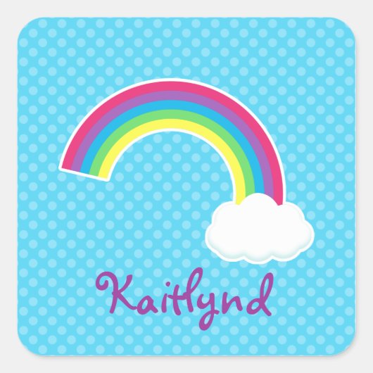 Aangepaste Rainbow en Cloud Book Labels (Voorkant)