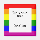 Aangepaste Rainbow Flag Party Favorieten Magneet (Voorkant)