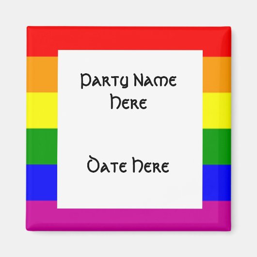 Aangepaste Rainbow Flag Party Favorieten Magneet (Voorkant)