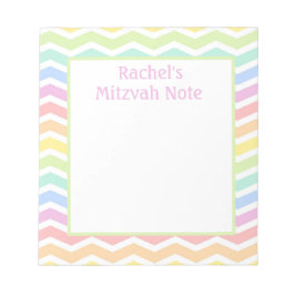 Aangepaste Rainbow Girl's Mitzvah Notes Notitieblo Notitieblok