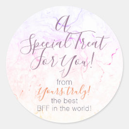 Aangepaste Rainbow Marble Favor/Treat Sticker