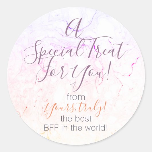 Aangepaste Rainbow Marble Favor/Treat Sticker (Voorkant)