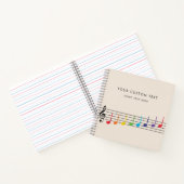 Aangepaste Rainbow Muzieknoten Teacher Elegant Notitieboek (Binnen)