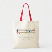 Aangepaste Rainbow Muzieknoten Teacher Elegant Tote Bag (Voorkant)