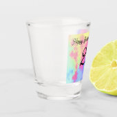 Aangepaste Rainbow Paint Splatter 21st Shot Glass Glas (Links)