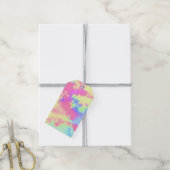 Aangepaste Rainbow Paint Splatter Effect Gift Labe Cadeaulabel (Met Touw)