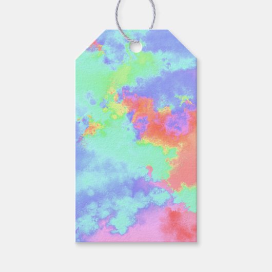 Aangepaste Rainbow Paint Splatter Effect Gift Labe Cadeaulabel (Voorkant)