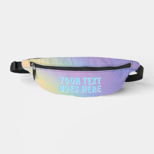 Aangepaste Rainbow Pastel Fanny Pack Creëer uw eig Heuptasje