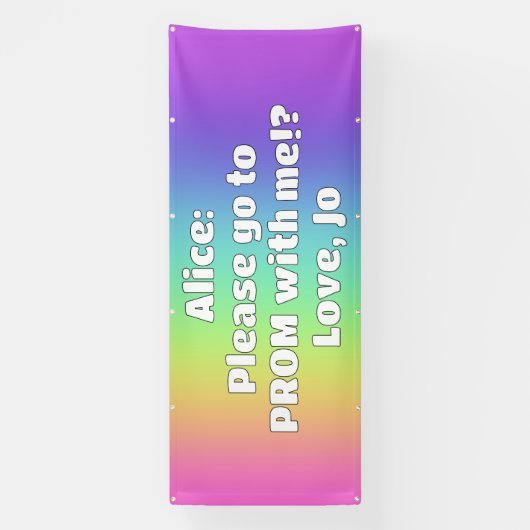 Aangepaste Rainbow Prom Banner (Verticaal)