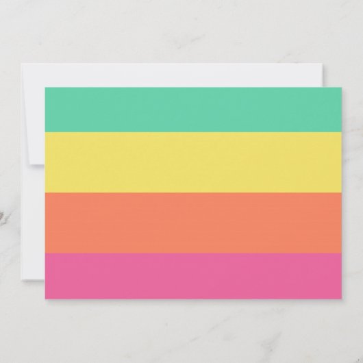 Aangepaste Rainbow Sherbet Color Block Stripe Bedankkaart (Achterkant)