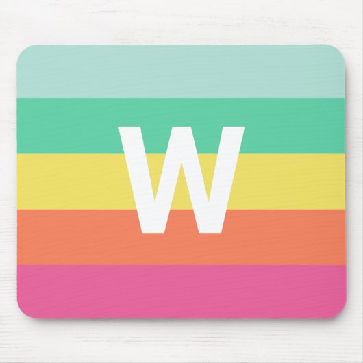 Aangepaste Rainbow Sherbet Color Block Stripe Muismat (Voorkant)