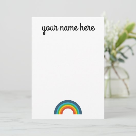 Aangepaste Rainbow Stationery Notecards Bedankkaart (Staand voorkant)