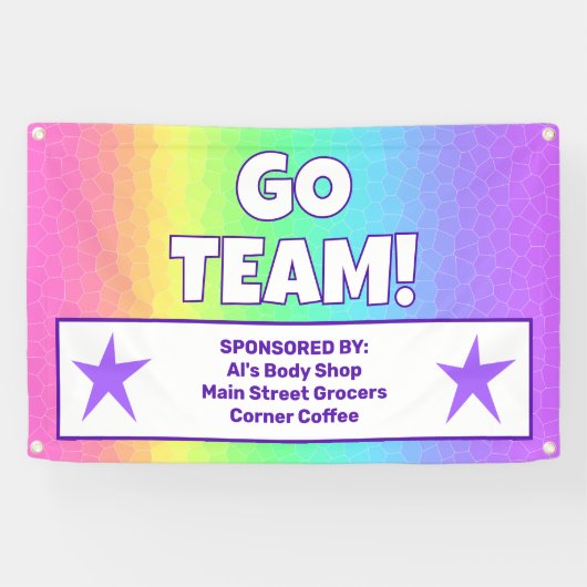 Aangepaste Rainbow Team-banner Spandoek (Horizontaal)