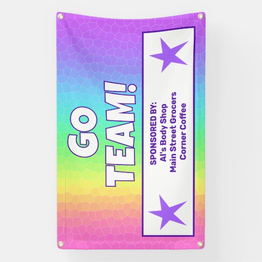 Aangepaste Rainbow Team-banner Spandoek (Verticaal)