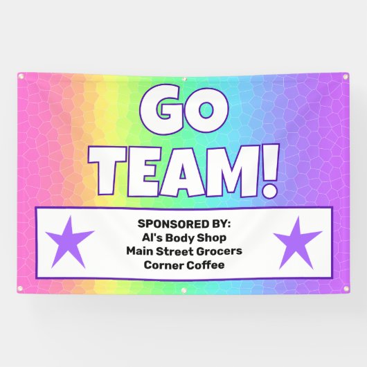 Aangepaste Rainbow Team-banner Spandoek (Horizontaal)
