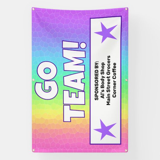 Aangepaste Rainbow Team-banner Spandoek (Verticaal)