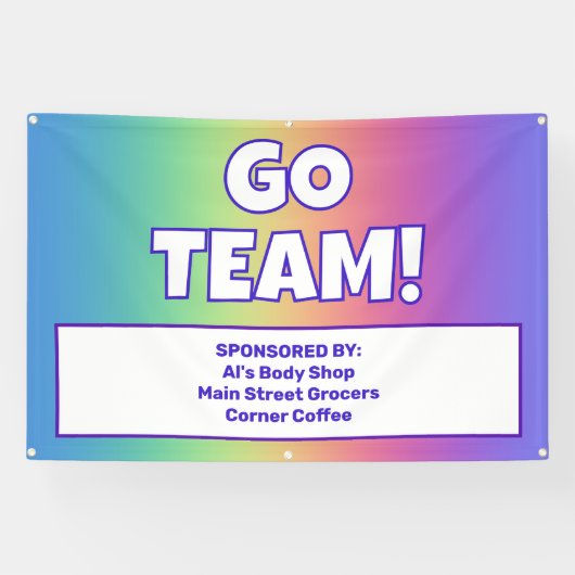 Aangepaste Rainbow Team-banner Spandoek (Horizontaal)