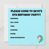 Aangepaste Rainbow Unicorn Kaart (Achterkant)