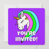 Aangepaste Rainbow Unicorn Kaart (Voorkant)