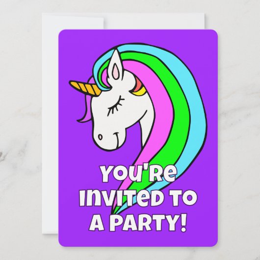 Aangepaste Rainbow Unicorn Kaart (Voorkant)