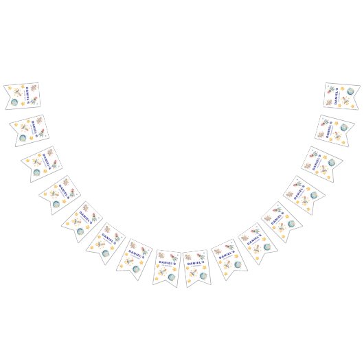 Aangepaste Raketschip Space-Theme Party Bunting Vlaggetjes (Alle)