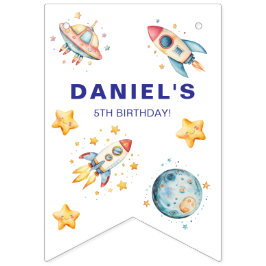 Aangepaste Raketschip Space-Theme Party Bunting Vlaggetjes