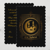 Aangepaste Ramadan Kareem & Eid Mubarak Groet  Feestdagenkaart (Voorkant / Achterkant)
