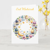 Aangepaste Ramadan Kareem & Eid Mubarak Groet  Kaart (Gele Bloem)