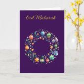 Aangepaste Ramadan Kareem & Eid Mubarak Groet Kaart (Gele Bloem)