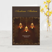 Aangepaste Ramadan Kareem & Eid Mubarak Groet Kaart (Gele Bloem)