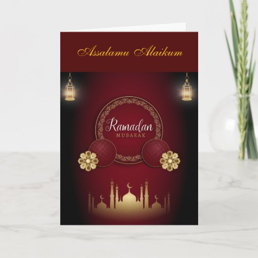 Aangepaste Ramadan Kareem- en Eid Mubarak-groet Kaart (Voorkant)