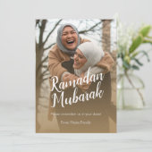 AANGEPASTE Ramadan Mubarak Eid Mubarak Foto Feestdagenkaart (Staand voorkant)