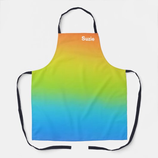 Aangepaste Ranbow Chef Baker Persoonlijke naam Schort (Voorkant)