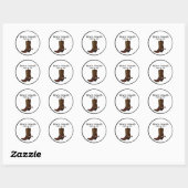 Aangepaste 'Ranch City'-cowboy-boot Ronde Sticker (Vel)
