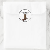 Aangepaste 'Ranch City'-cowboy-boot Ronde Sticker (Tas)