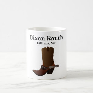 Aangepaste Ranch City State Cowboy Boot Coffee Mok
