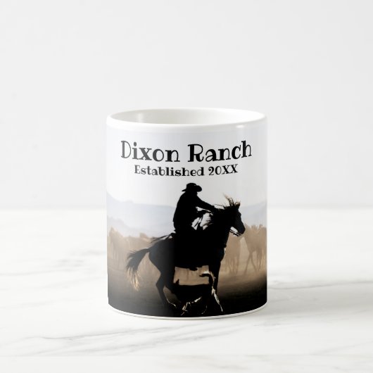 Aangepaste Ranch Cowboy Horse Vast gestelde koffie Koffiemok (Center)