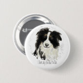 Aangepaste rand-collie - Collectie voor honden Ronde Button 5,7 Cm (Voorkant /achterkant)