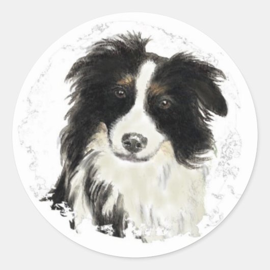 Aangepaste rand-collie - Collectie voor honden Ronde Sticker (Voorkant)