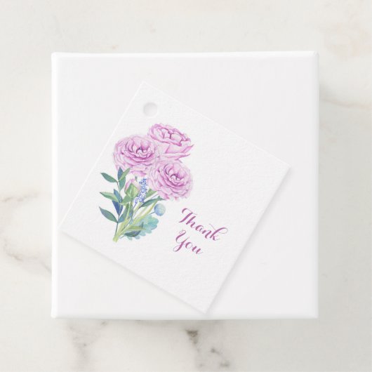 Aangepaste Ranunculus & Anemones Bruids- Dankjewel Bedankjes Labels (In situ)